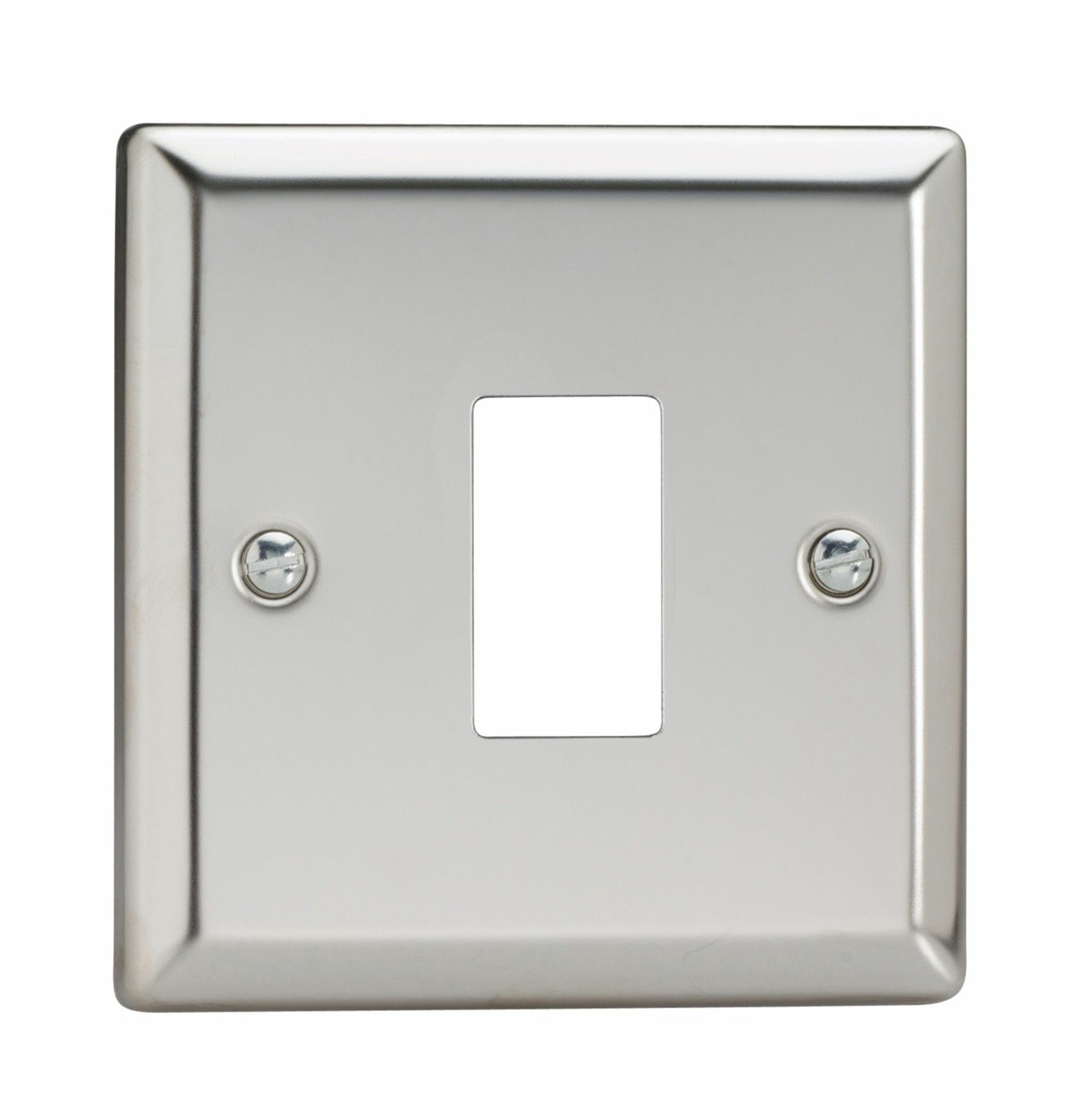 Varilight XCPGY1 Classic Mirror Chrome 1 Gang PowerGrid Plate (Single Plate)