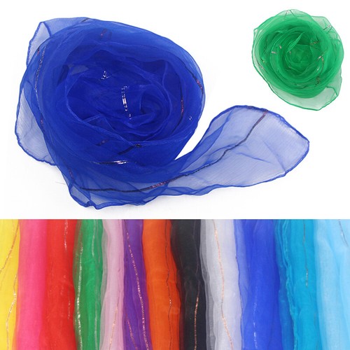 Women Shiny Stripe 50s Chiffon Neck Head Scarf Scarves Wrap Soft Stole Shawl US - Picture 7 of 28