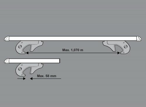 Locking Aluminium Flush Solid Roof Rail Cross Bars fits Vauxhall Mokka X - Bild 9 von 9