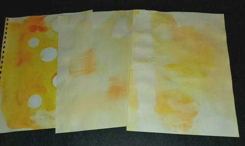 Yellow Orange Hand Dyed Paper kit for Scrapbook, Junk Journal - Picture 5 of 5
