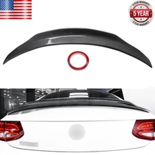 Carbon Fiber Look Rear Trunk Spoiler Wing For Benz Mercedes W205 C63 2015-2020