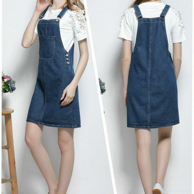 denim bib and brace dress