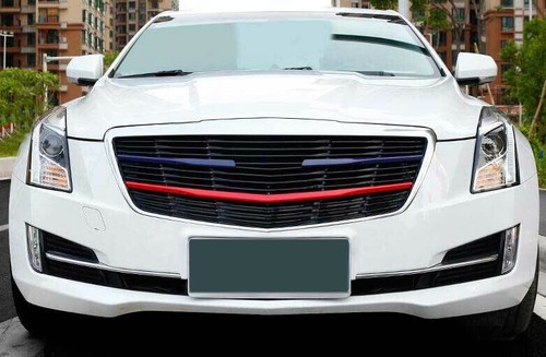 Glossy Red&Blue Front Bumper Center Hood Grill Strip For Cadillac ATS 2016-2019 - Picture 5 of 8