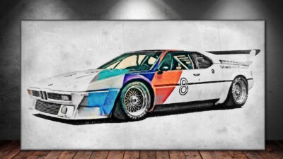 LEINWAND BILD ER XXL POP ART AUTO M1 OLDTIMER ABSTRAKT GRAFFITI BUNT WAND POSTER