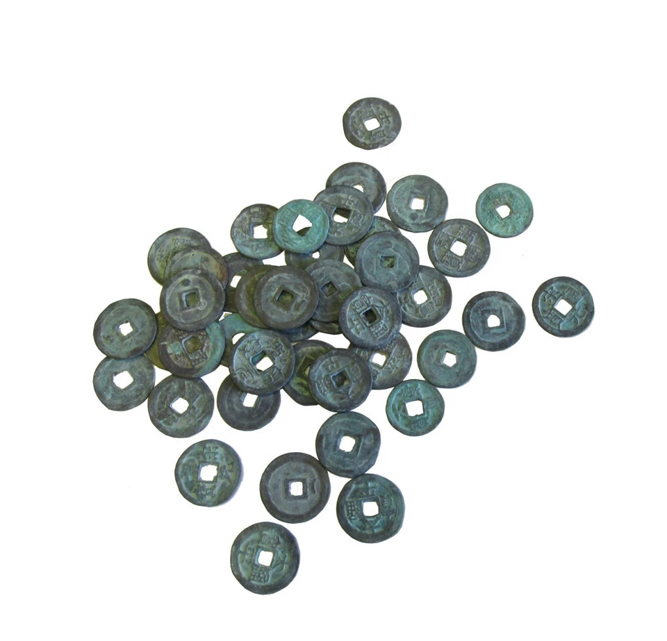 Reproducción Chino Cobre Lote de 40 Monedas Estilo Dinastía Qing mh188 Foto 4 de 4