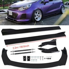 For Kia Rio 2001-22 Front Bumper Lip Chin Spoiler Splitter Body Kit+Side Skirt