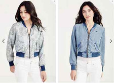 New True Religion Brand Jeans Denim Reversible Bomber Jacket 219 Size:S