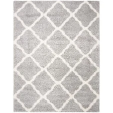 SAFAVIEH Fontana Shag Collection FNT821G Grey / Cream Rug