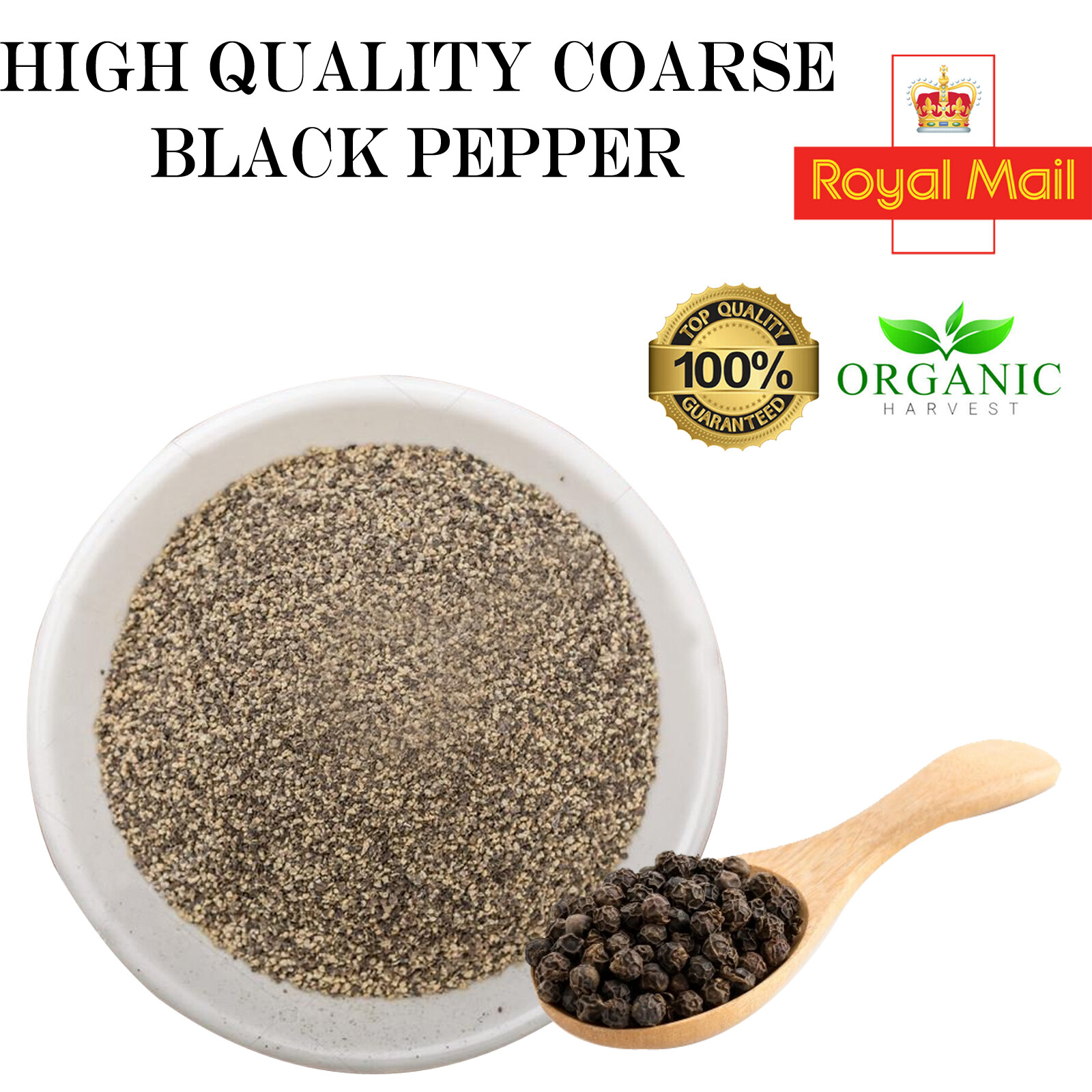 Pure Black Pepper Coarse 100 Fresh Ground Premium Quality Free UK P&P