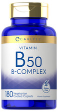 Vitamin B-50 Complex  180 Caplets  Vegetarian, Non-GMO  by Carlyle