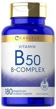 Vitamin B-50 Complex | 180 Caplets | Vegetarian, Non-GMO | by Carlyle