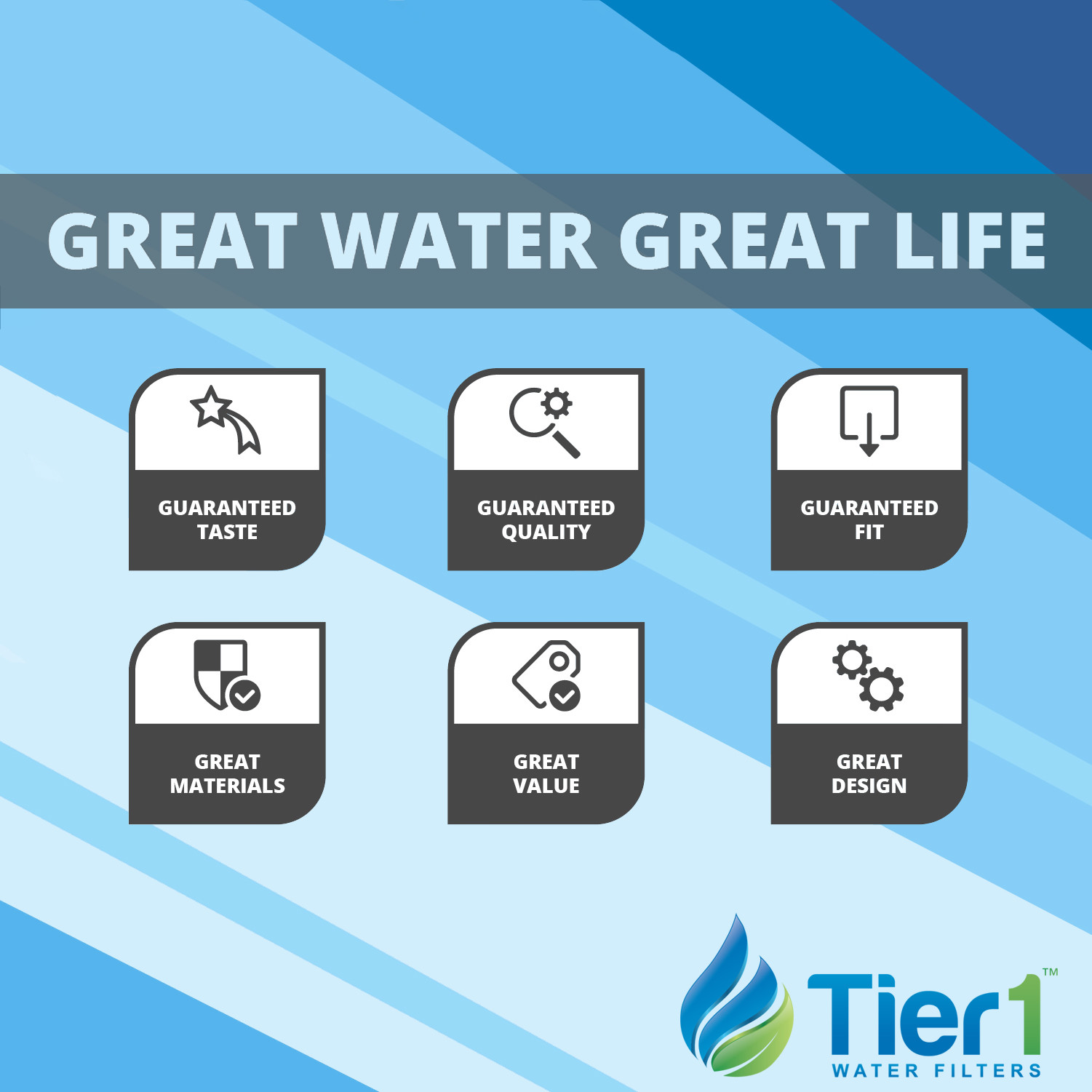 TIER1 Coconut GAC Inline Water Filter 1/4 Quick Connect