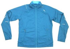 Asics Womens Runner Full Zip Wind Athletic Jacket Hoodie Dark Teal Sz LARGE