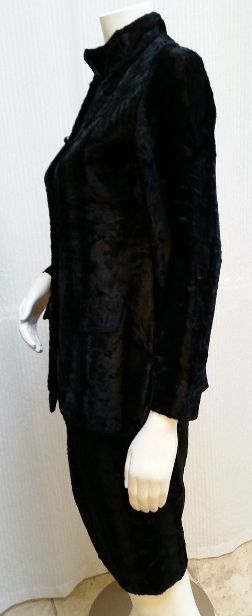 Vintage 2 Piece MARSHALL FIELD CRUSHED VELVET JACKET & SKIRT - Size S - EUC View 6