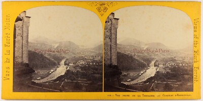 GERMANY View taken from Eberstein Castle c1865 Photo Saglio & Peter Stereo » 