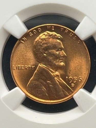 1956-D Lincoln Penny 1C NGC MS 66 RD (Wheat Cent) - Picture 2 of 4
