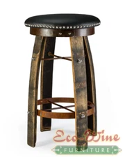 Wine Barrel Whiskey Round / Vinyl Seat
