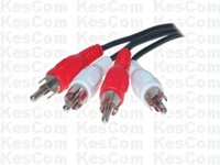 Cinch Kabel 5M 2X Chinch Rca Stecker Stecker Rot Weiß