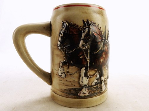 1987 Budweiser Porcelain Stein, "World Famous Clydesdales", Ceramarte, Brazil - Picture 8 of 9