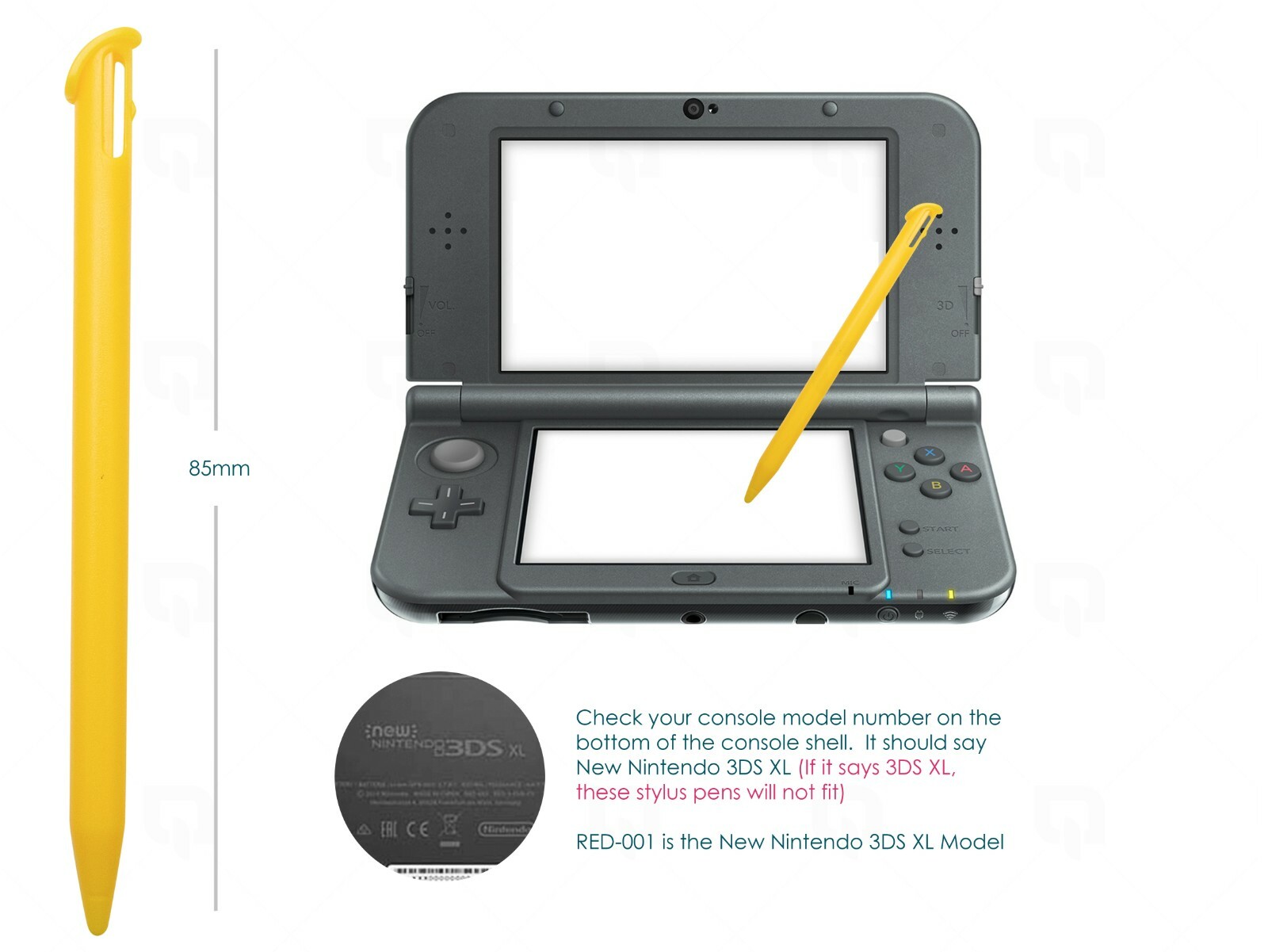 3 x Yellow Plastic Pens Pen Stylus Touch for Nintendo ̗̀new ̖́ 3DS XL
