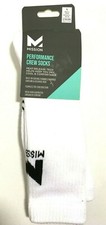 Mission Performance 2 Pair White No-Show Crew Socks Mesh Ventilation M043