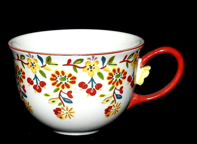 Anthropologie Juego De 4 Tazas/Tazas Cádiz Motivo Flor Casa Rural 3D Foto 2 de 4