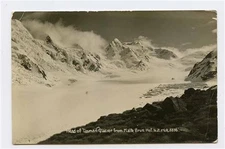 Head of Tasman Glacier from Malte Brun Hut Real Photo Postcard New Zealand