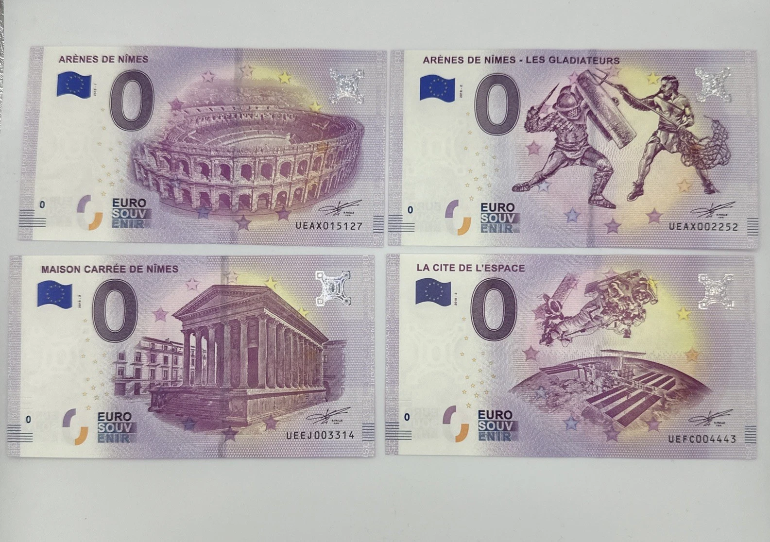 Lot 4 Billets  Zéro 0 € Euro Touristique / Souvenir 2018-1 / 2018-2