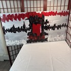 acrylic painting on canvas by original artist 24x48 Abstract Colorful Modern