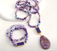 boho necklace Bracelet Set Natural Stone bead fashion jewelry NEW Free Shipping