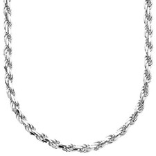 Sterling 925er Silber Bling Kordelkette - ROPE DC 4mm