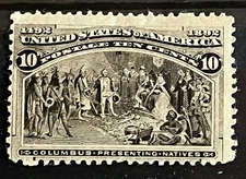 USA US - #237 Columbian 10c Mint Hinged  - Scott CV $100 - Very Sound