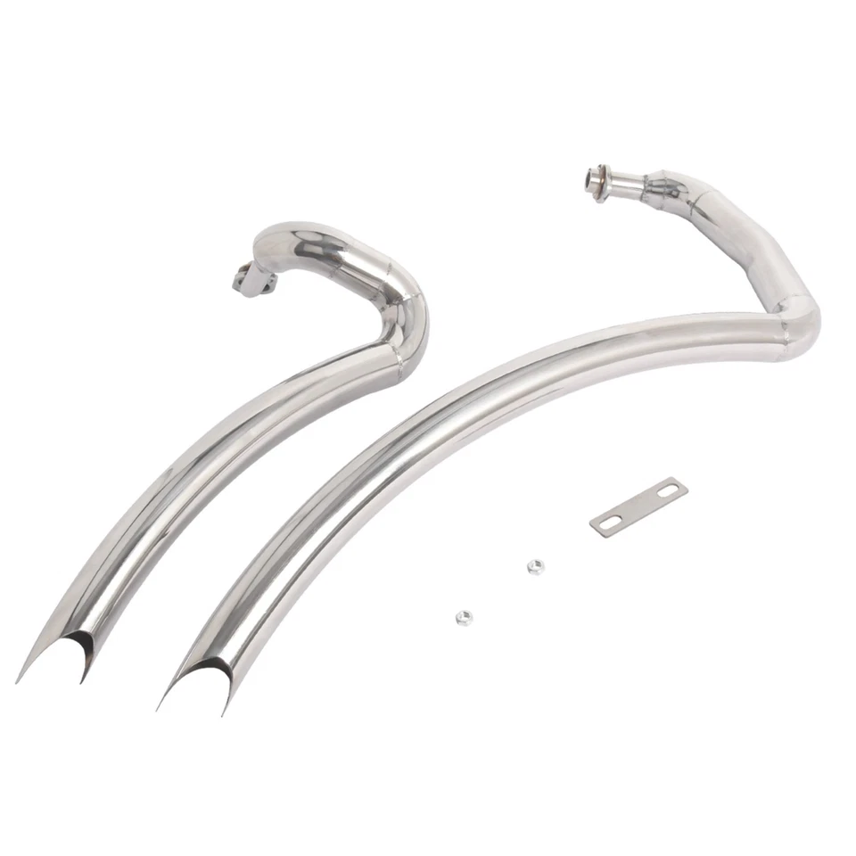 For Yamaha Virago250 V Star 250 XV125 XV250Shortshots Staggered Exhaust Pipe Kit - Image 2 of 4