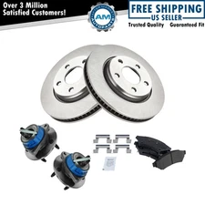 Front Semi Metallic Brake Pad Rotor & Hub Kit w/Fluids for Chevy Pontiac