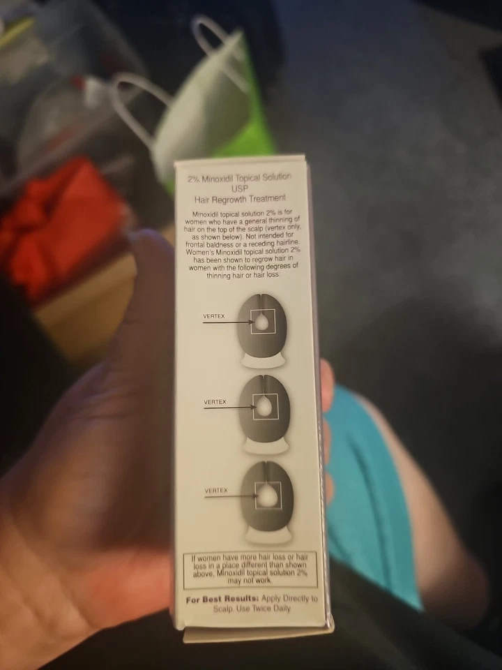 Paquete de 3 soluciones tópicas de minoxidil 2% para mujeres regeneración del cabello, suero reactiva Foto 4 de 4