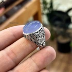 925 Silver Natural Sasni Aqeeq Ring Handmade Yemeni Agate Islamic Jewelry