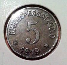 Germany Notgeld 5 Pfennig coin 1919.