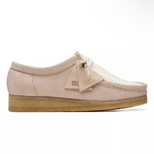 Clarks Originales Damas WALLABEE Rafia Natural y Gamuza Zapatos Reino Unido 4 - Imagen 2 de 3