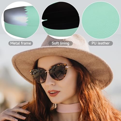 Sunglasses Case Hard Shell,2 Pack Large Eyeglasses Cases Protective Green+blue - Picture 4 of 6