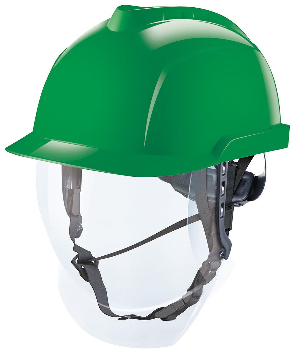 MSA V-Gard 950 Non-Vented Cap With Point Chinstrap Fitted c/w Reusable Bag