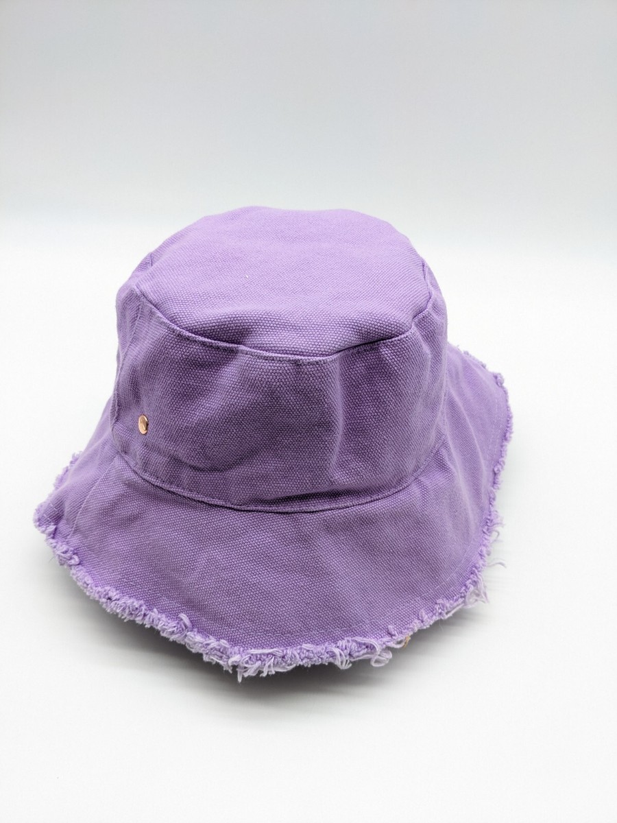 Jocelyn Jas Bucket Hat in Orchid Jocelyn frayed reversible packable cotton women main image 3