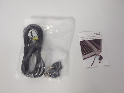 RUBAN NOTEBOOK LOCK AND S TWO KEYS  6.2 FOOT BLACK