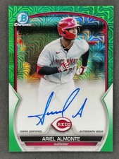 2023 Topps Bowman Chrome ARIEL ALMONTE Prospect Green Mojo Auto /99 #BMA-AA Reds