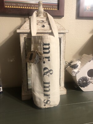 NWT Mud Pie Canvas Wine Tote/Bag Bridal/Shower /Wedding LOWER  PRICE