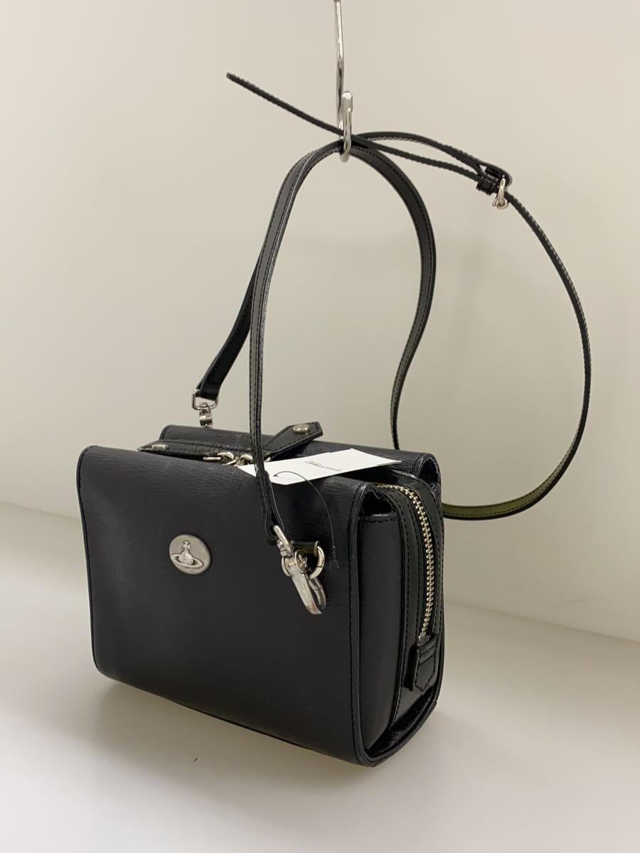 Vivienne Westwood Shoulder Bag Leather Black Plain BE6069 Vivienne Westwood Shoulder Bag Leather Black Plain BE6069