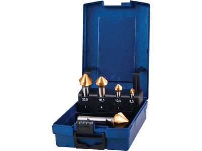 PROMAT  Kegelsenkersatz DIN 335 C 90 Grad 6,3-25 mm HSS TiN 5-teilig  Kunststoff