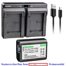 Kastar Battery Slim Dual Charger for Genuine Sony NP-FW50 Original BC-TRW BCVW1