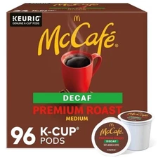 McCafé Premium Roast Decaf Coffee Keurig K-Cup Pods, Medium Roast, 96 Count