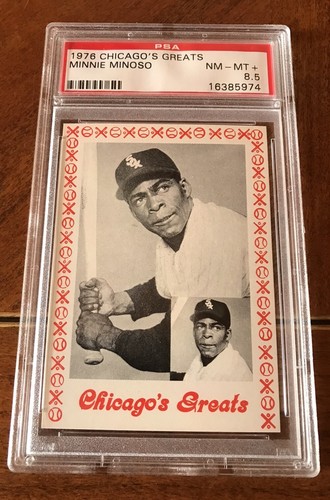 Minnie Minoso 1976 Chicago Greats PSA8.5 Baseball Card - Picture 3 of 3