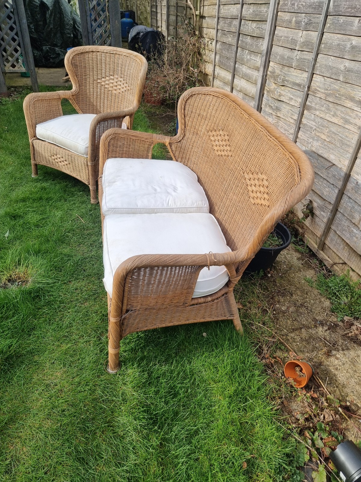 Natural wicker conservatory furniture used eBay